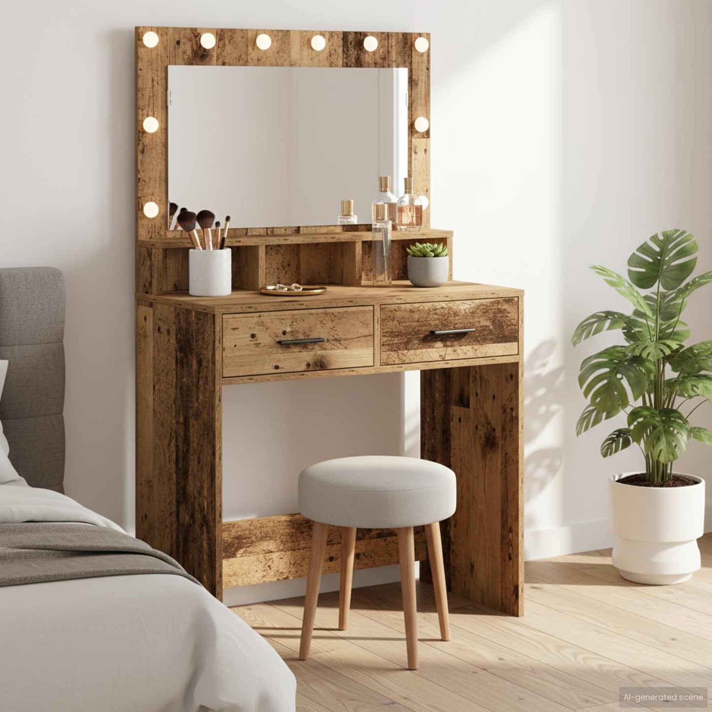Schminktisch Altholz 79 x 41 x 135 cm Holzwerkstoff