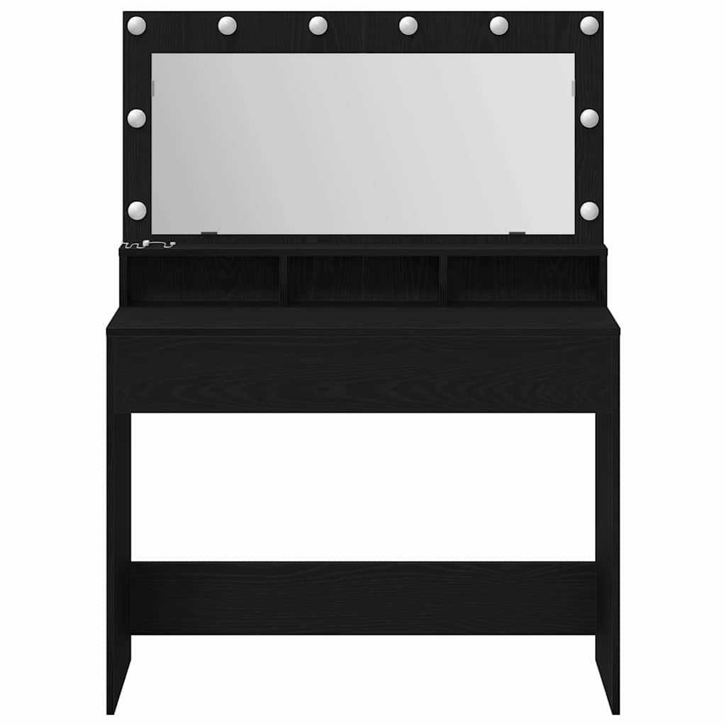 Schminktisch Schwarz Eichen-Optik 100 x 41 x 135 cm