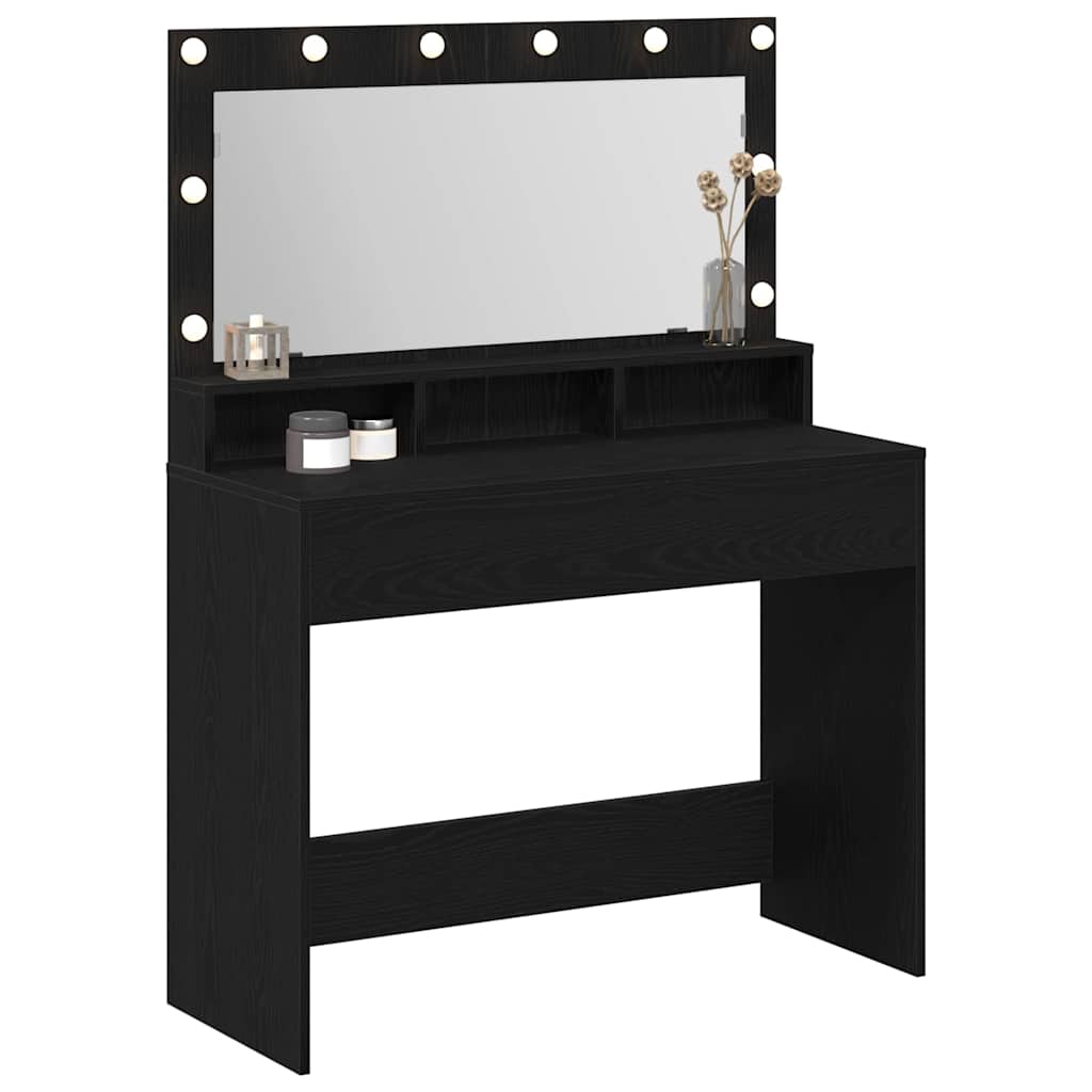 Schminktisch Schwarz Eichen-Optik 100 x 41 x 135 cm