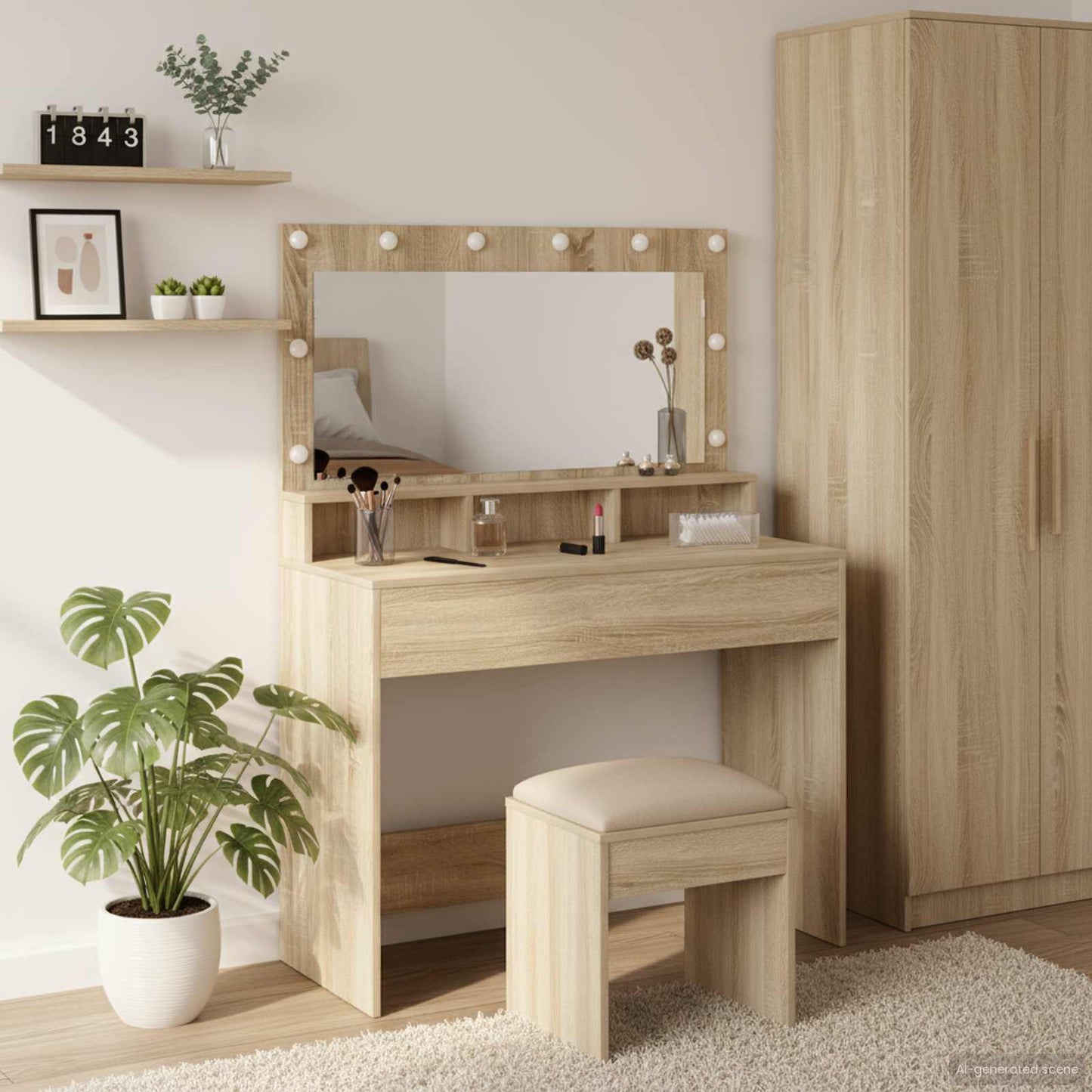 Schminktisch Sonoma-Eiche 100 x 41 x 135 cm Holzwerkstoff