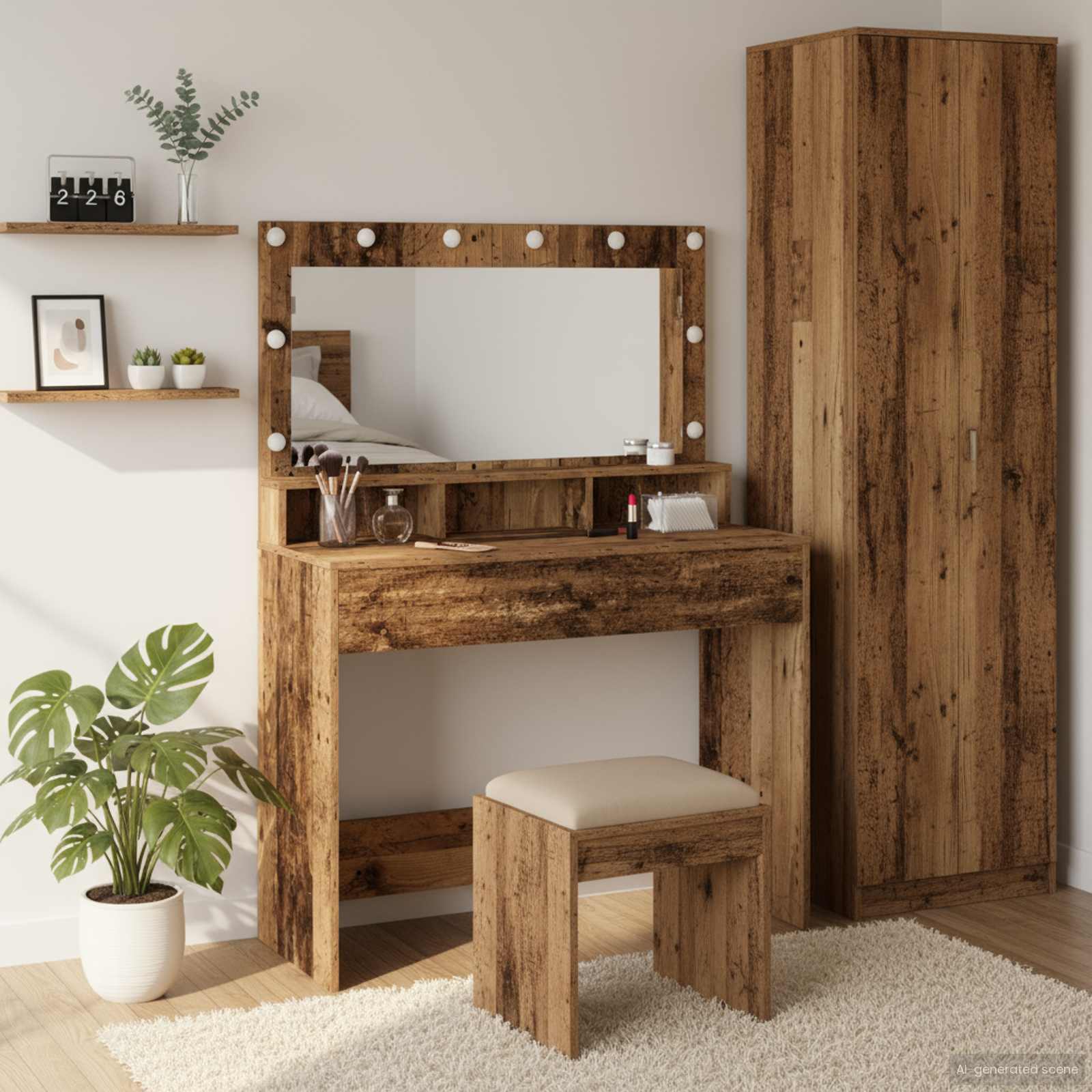 Schminktisch Altholz 100 x 41 x 135 cm Holzwerkstoff