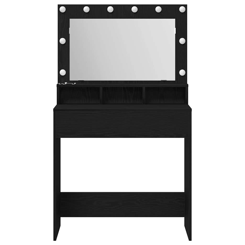Schminktisch Schwarz Eichen-Optik 75,5 x 41 x 135 cm