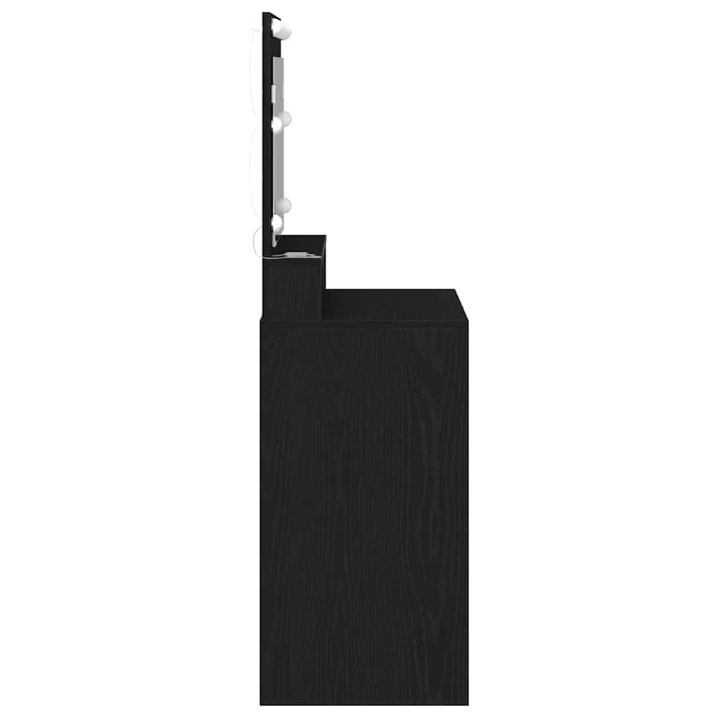 Schminktisch Schwarz Eichen-Optik 75,5 x 41 x 135 cm