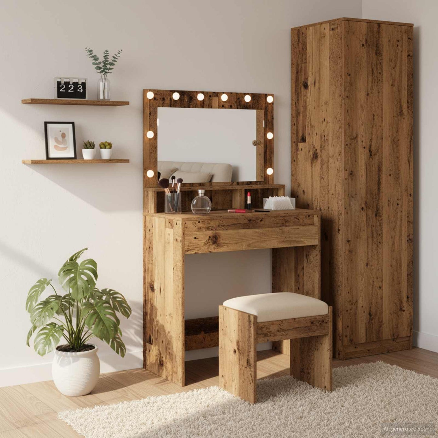 Schminktisch Altholz 75,5 x 41 x 135 cm Holzwerkstoff