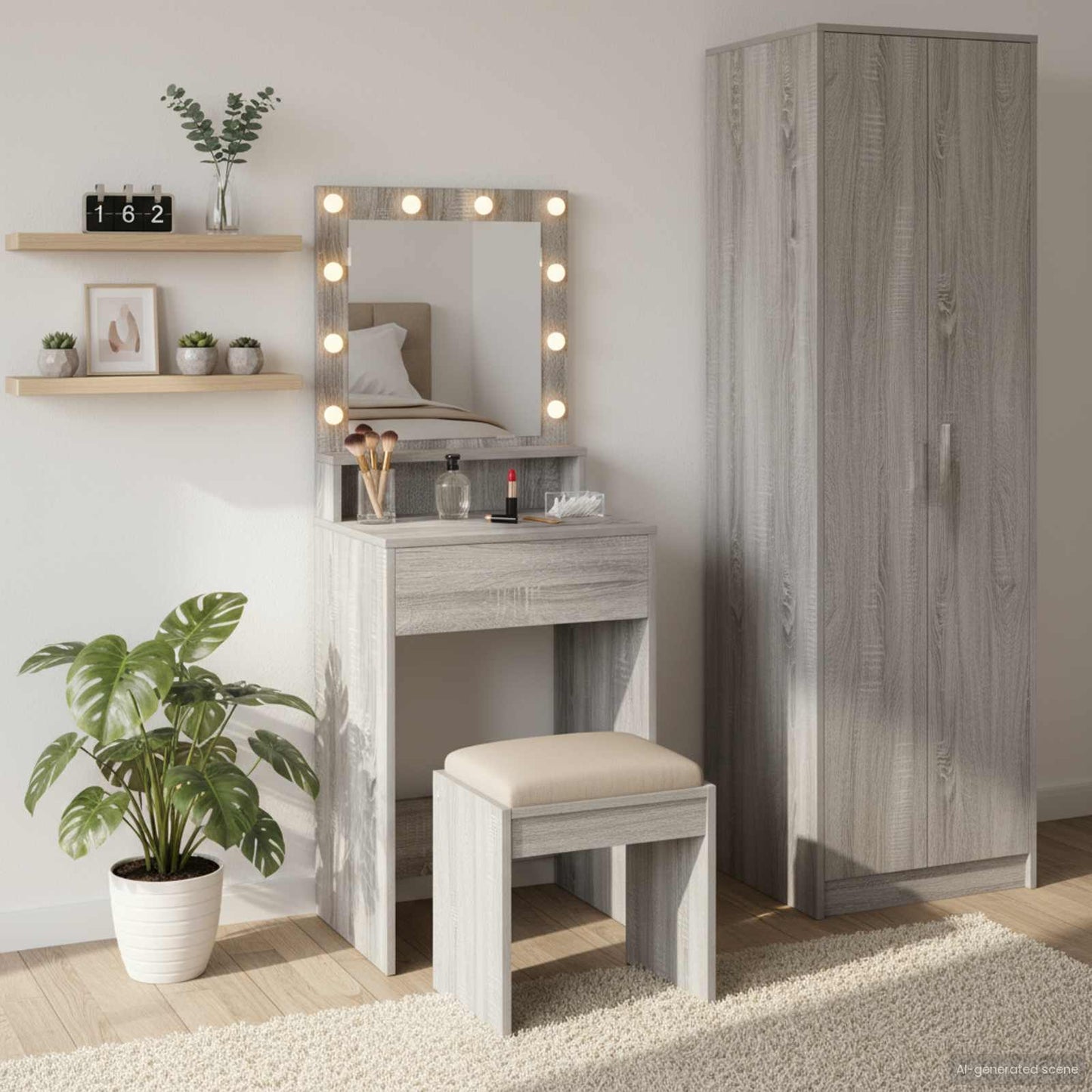 Schminktisch Graues Sonoma 50 x 41 x 135 cm Holzwerkstoff