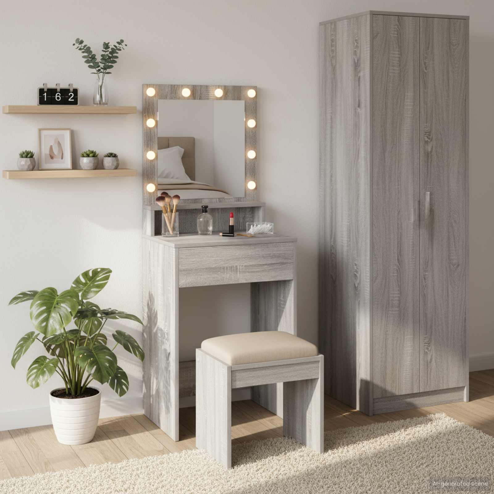 Schminktisch Graues Sonoma 50 x 41 x 135 cm Holzwerkstoff