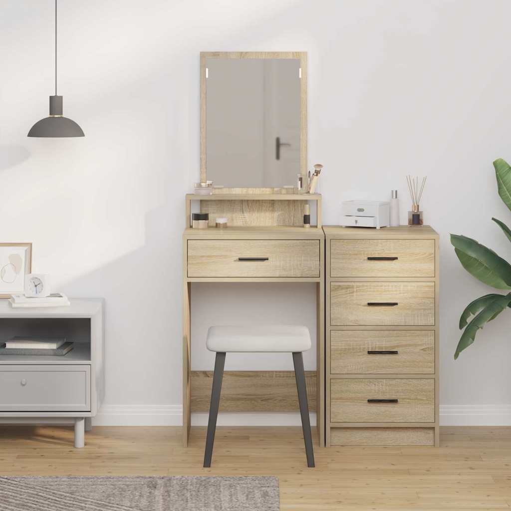Schminktisch Sonoma-Eiche 50 x 41 x 140 cm Holzwerkstoff