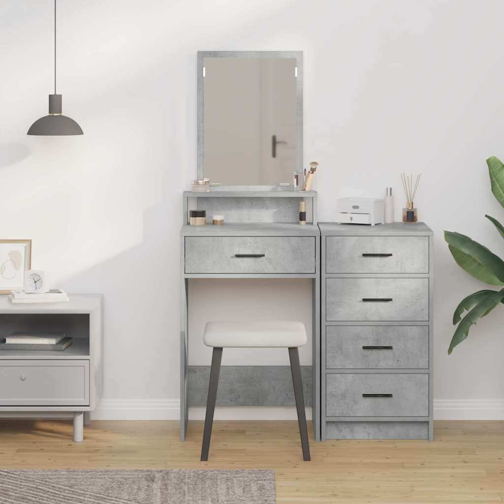 Schminktisch Beton Grau 50 x 41 x 140 cm Holzwerkstoff