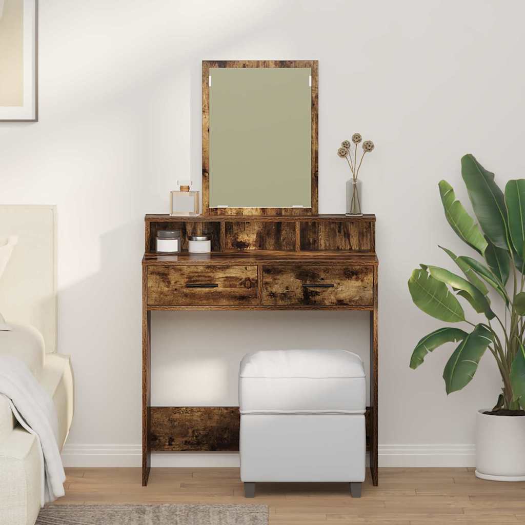 Schminktisch Geräucherte Eiche 79 x 41 x 140 cm Holzwerkstoff