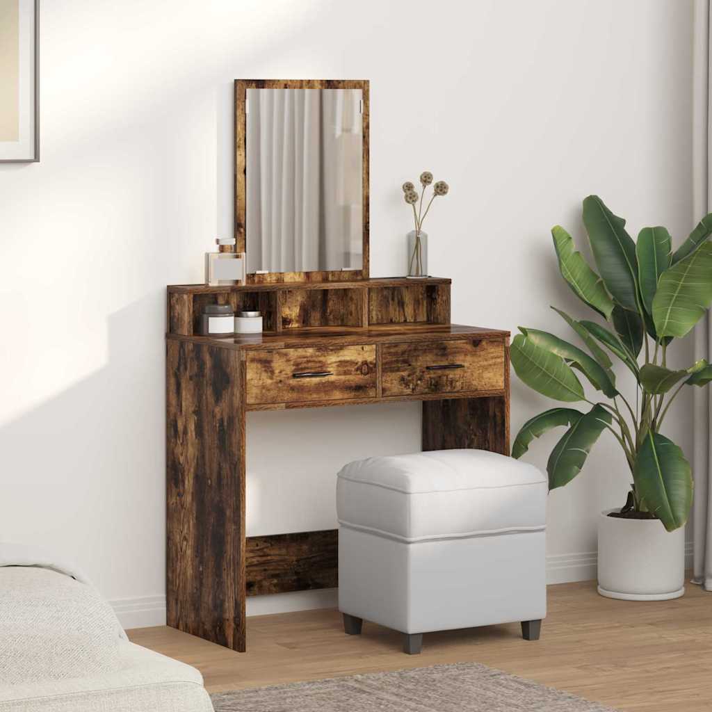 Schminktisch Geräucherte Eiche 79 x 41 x 140 cm Holzwerkstoff