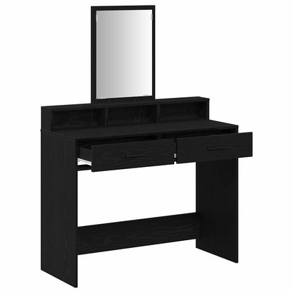 Schminktisch Schwarz Eichen-Optik 100 x 41 x 140 cm