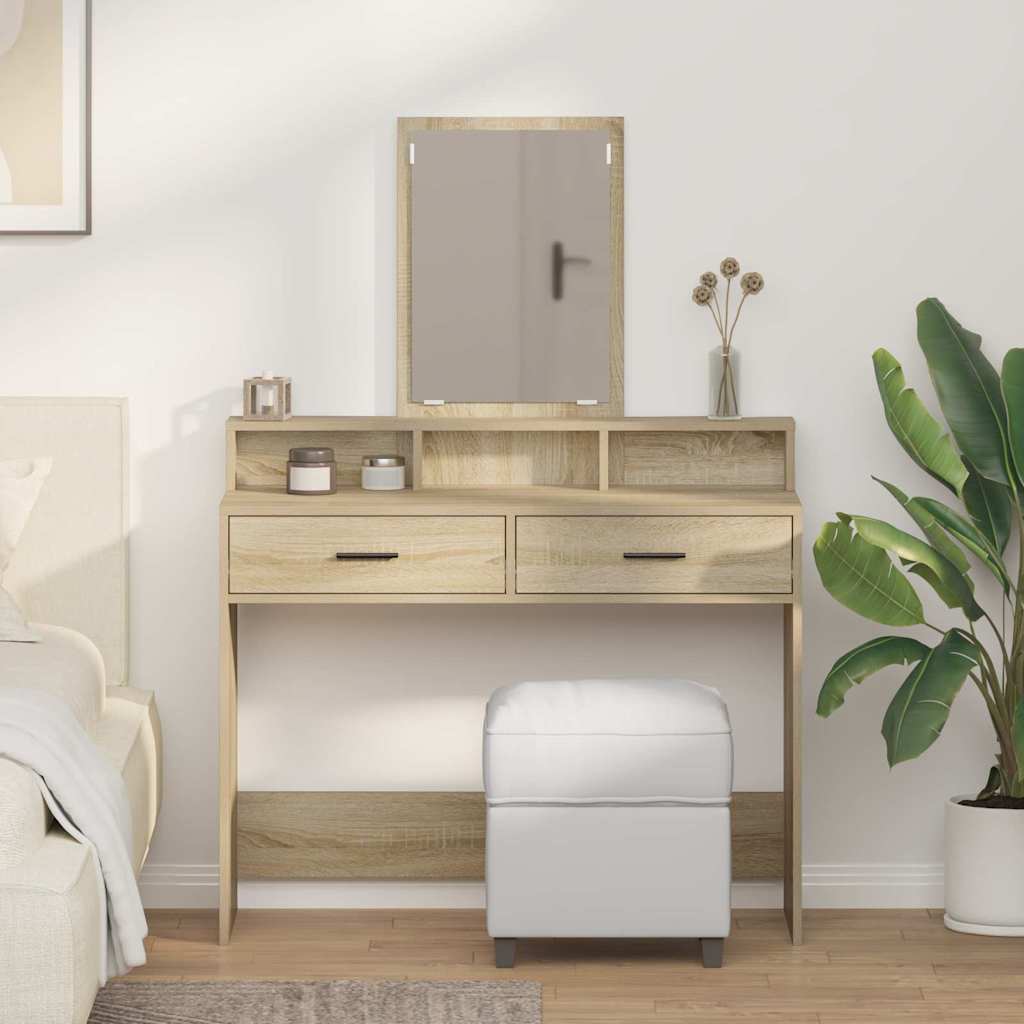 Schminktisch Sonoma-Eiche 100 x 41 x 140 cm Holzwerkstoff