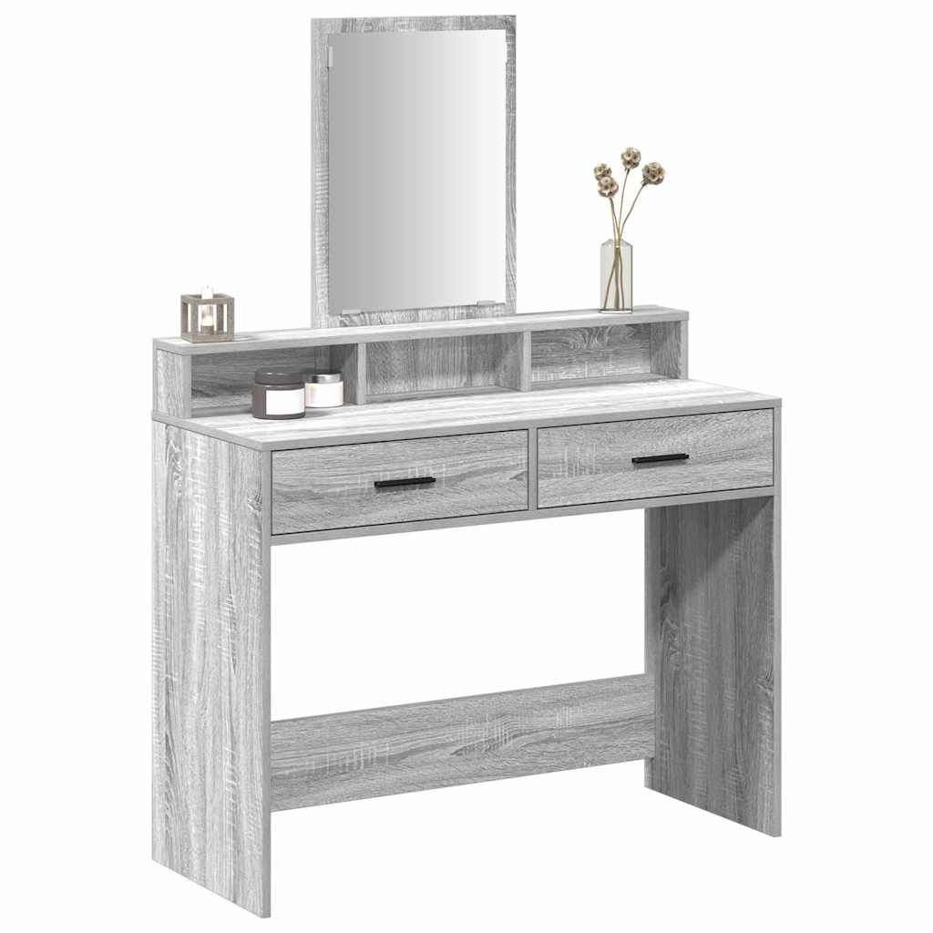 Schminktisch Graues Sonoma 100 x 41 x 140 cm Holzwerkstoff