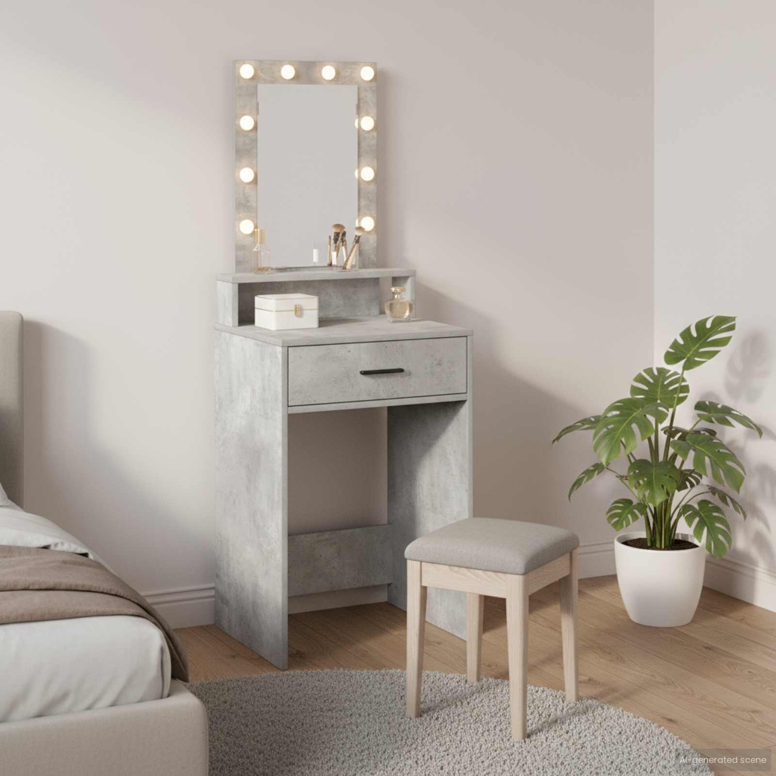 Schminktisch Grau 50 x 41 x 140 cm Holzwerkstoff