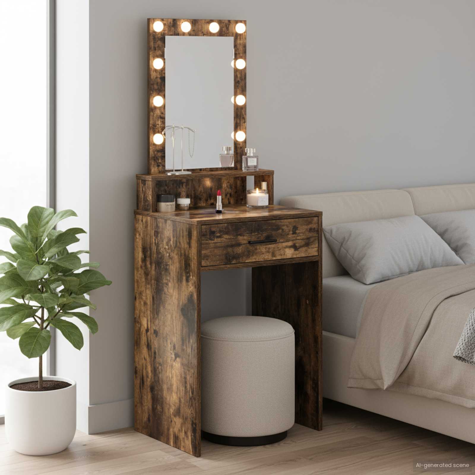 Schminktisch Braun 50 x 41 x 140 cm Holzwerkstoff
