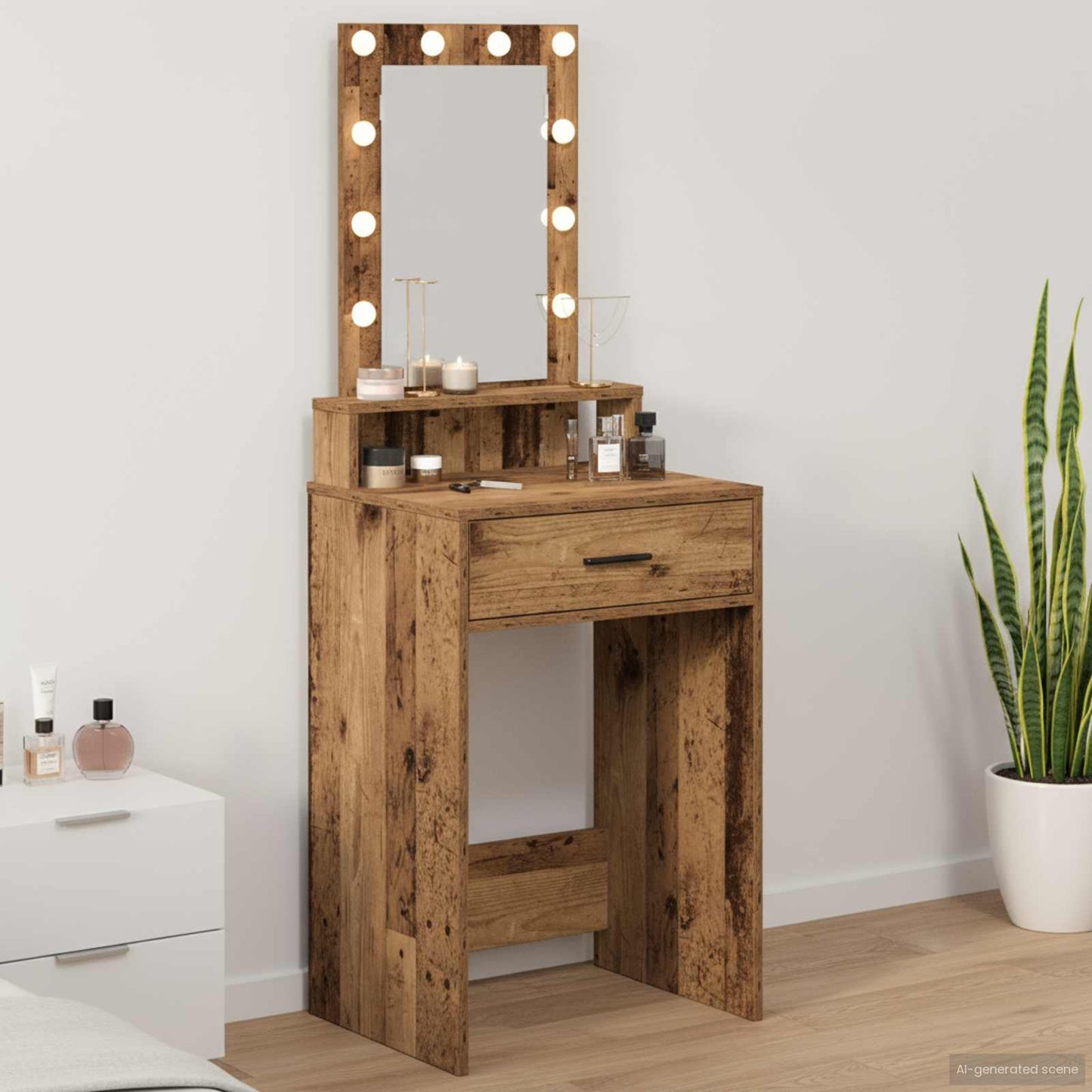 Schminktisch Braun 50 x 41 x 140 cm Holzwerkstoff