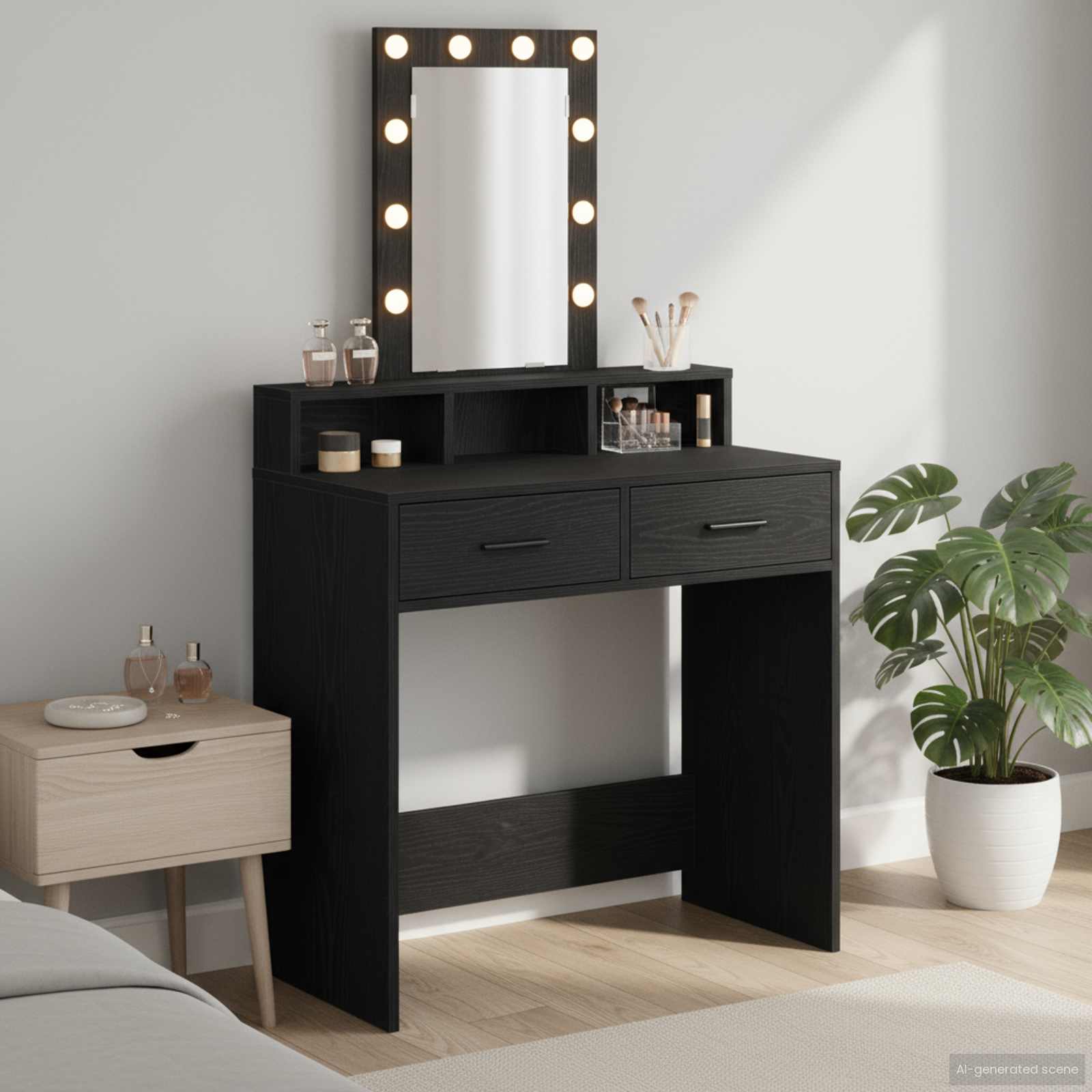 Schminktisch Schwarz 79 x 41 x 140 cm Holzwerkstoff