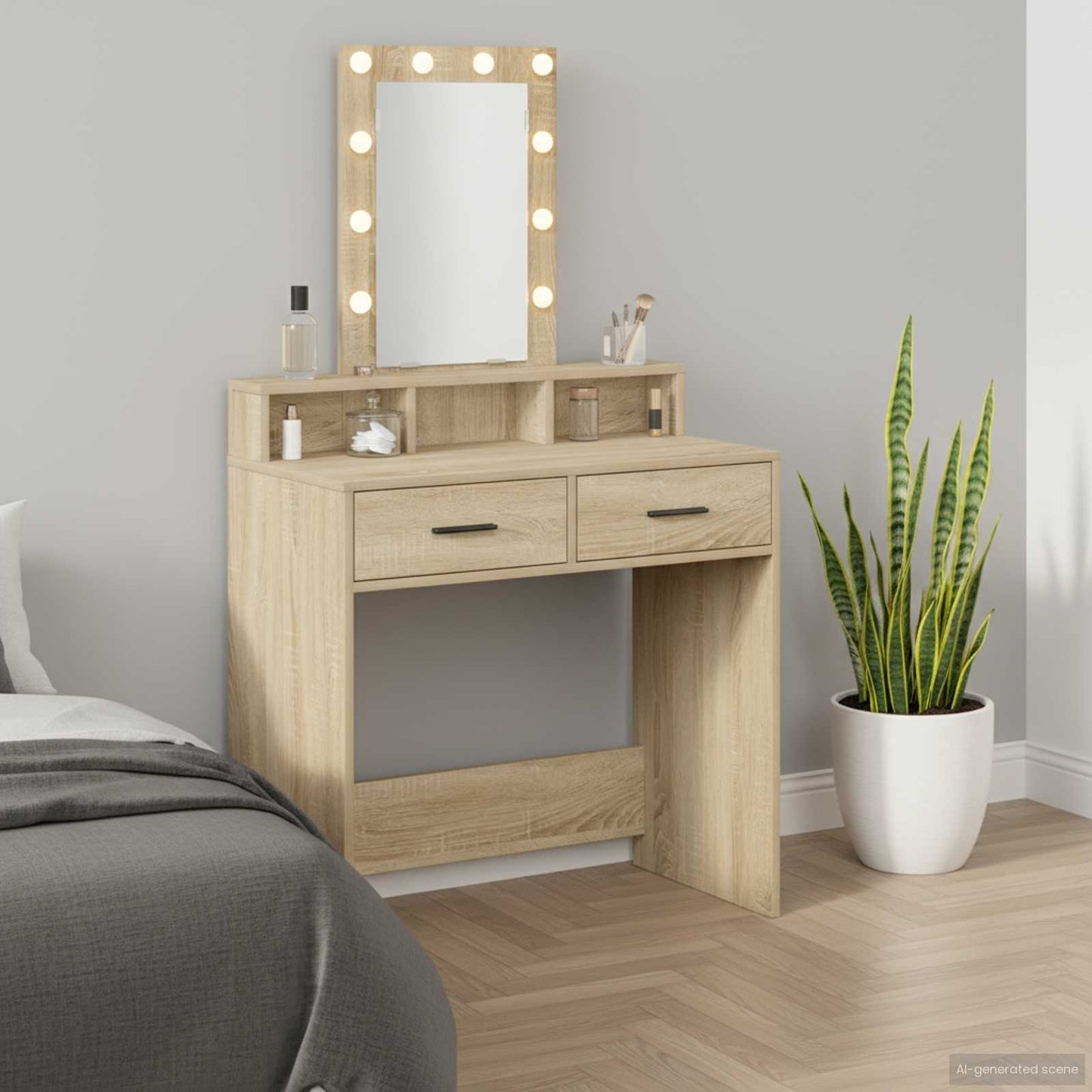 Schminktisch Braun 79 x 41 x 140 cm Holzwerkstoff