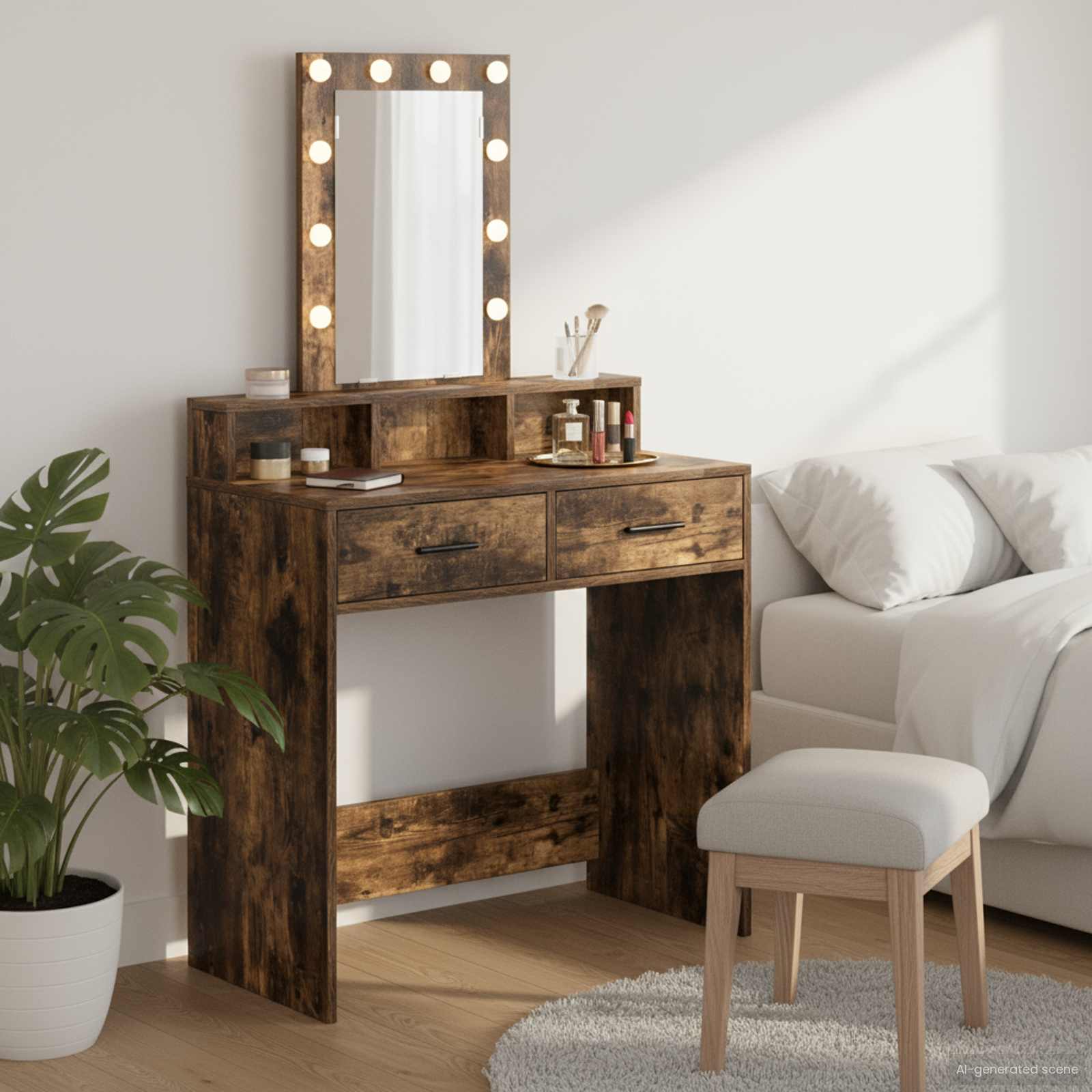 Schminktisch Braun 79 x 41 x 140 cm Holzwerkstoff
