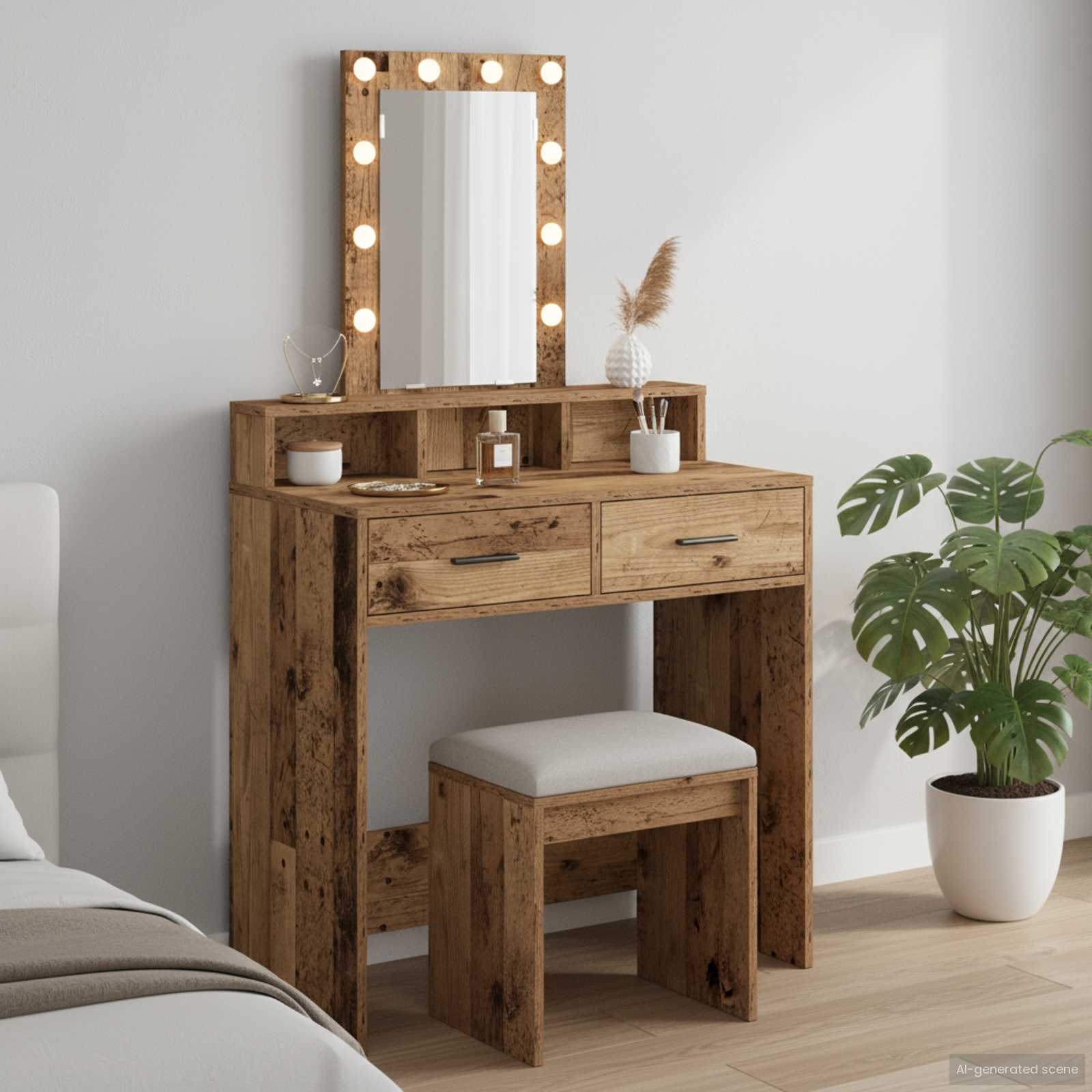 Schminktisch Braun 79 x 41 x 140 cm Holzwerkstoff