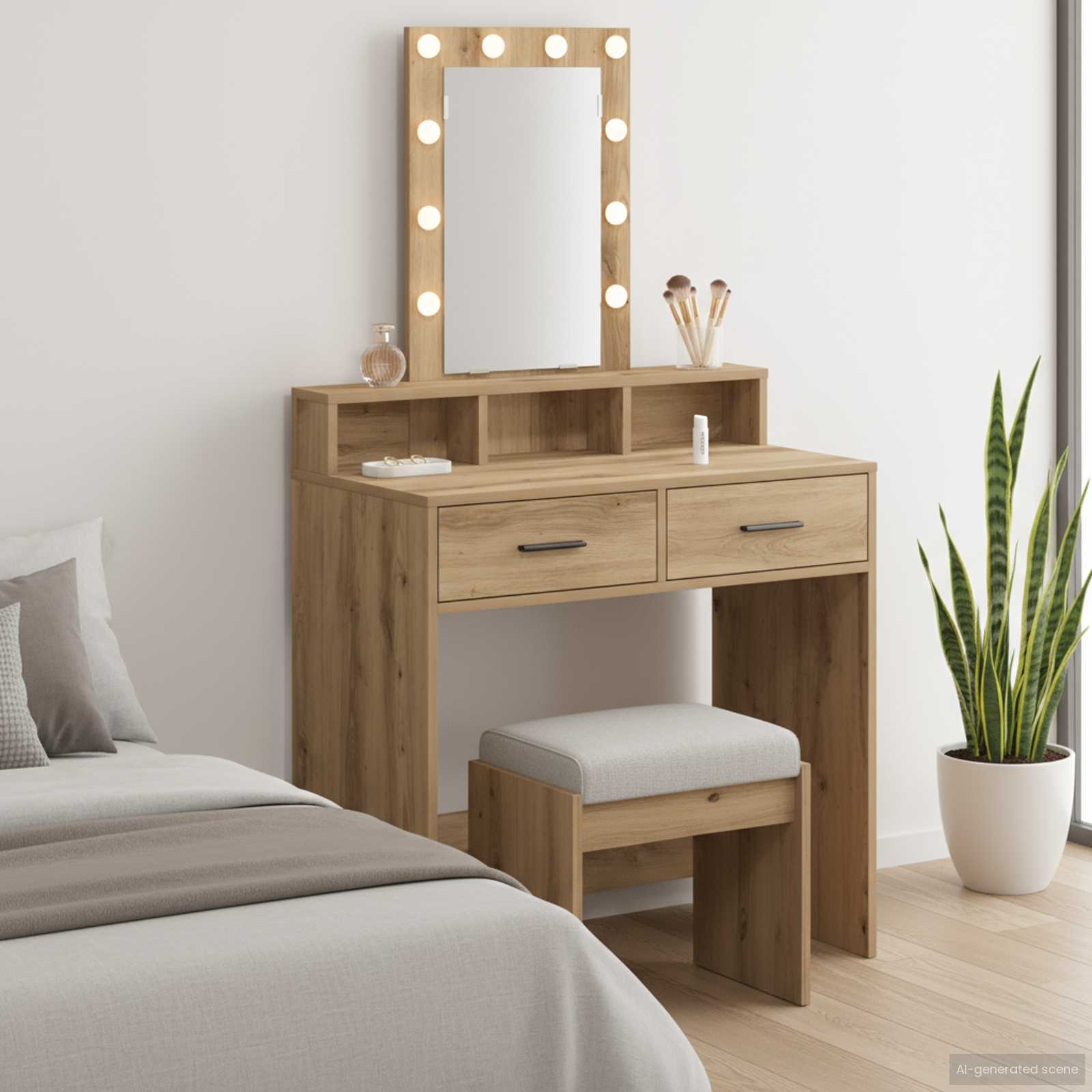 Schminktisch Braun 79 x 41 x 140 cm Holzwerkstoff