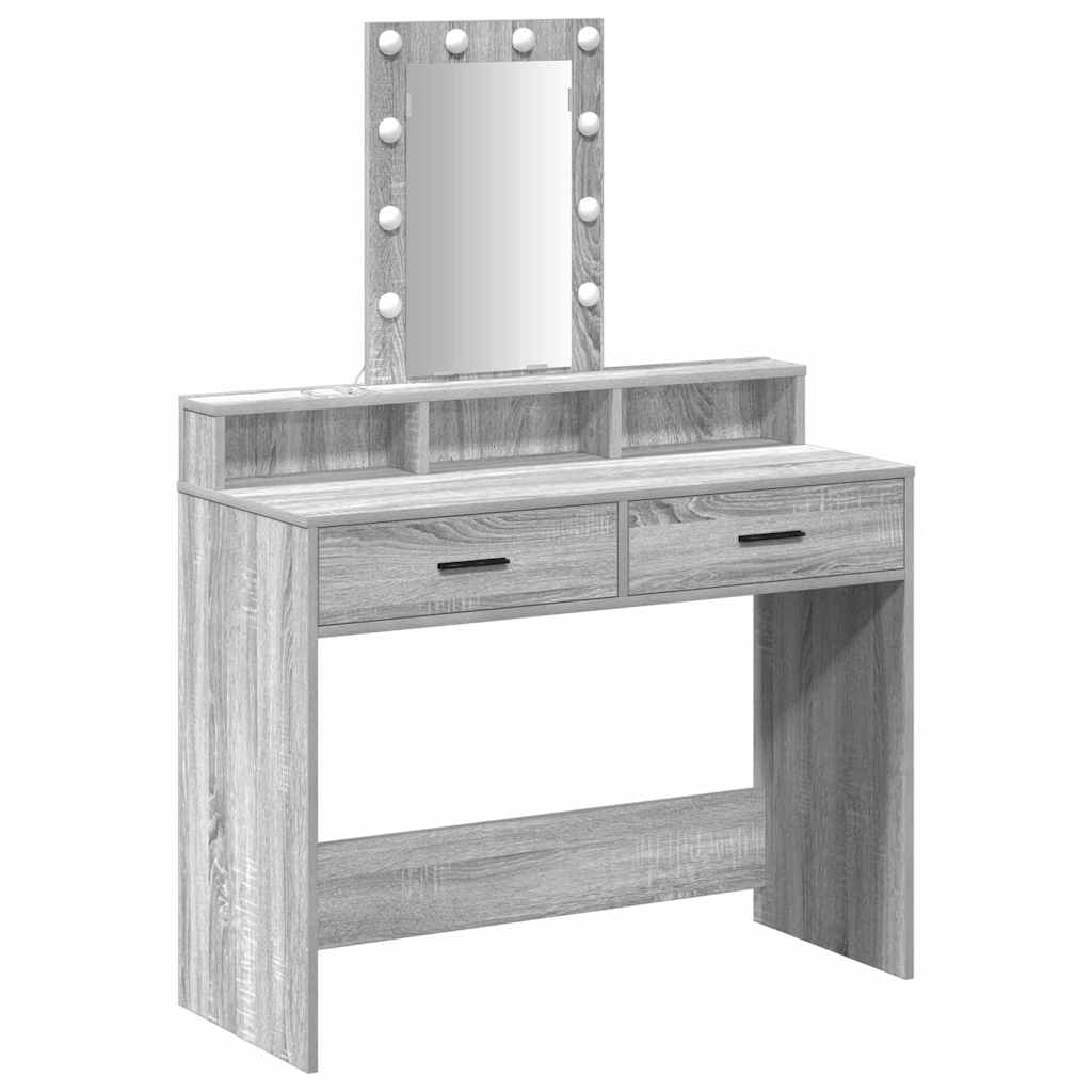 Schminktisch Grau 100 x 41 x 140 cm Holzwerkstoff