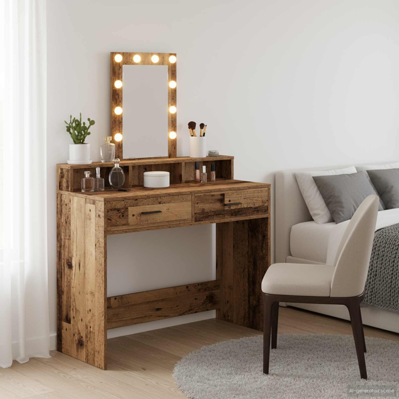Schminktisch Braun 100 x 41 x 140 cm Holzwerkstoff