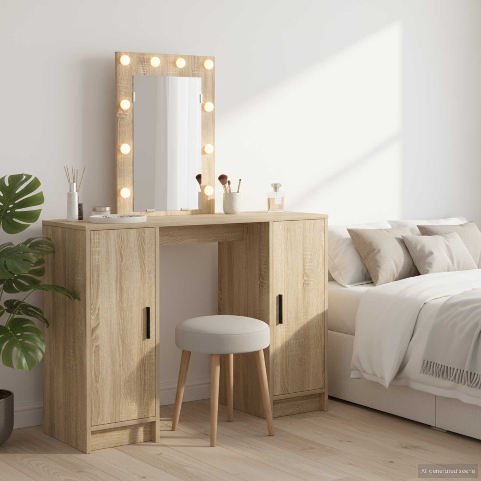 Schminktisch Braun 102 x 33 x 135 cm Holzwerkstoff