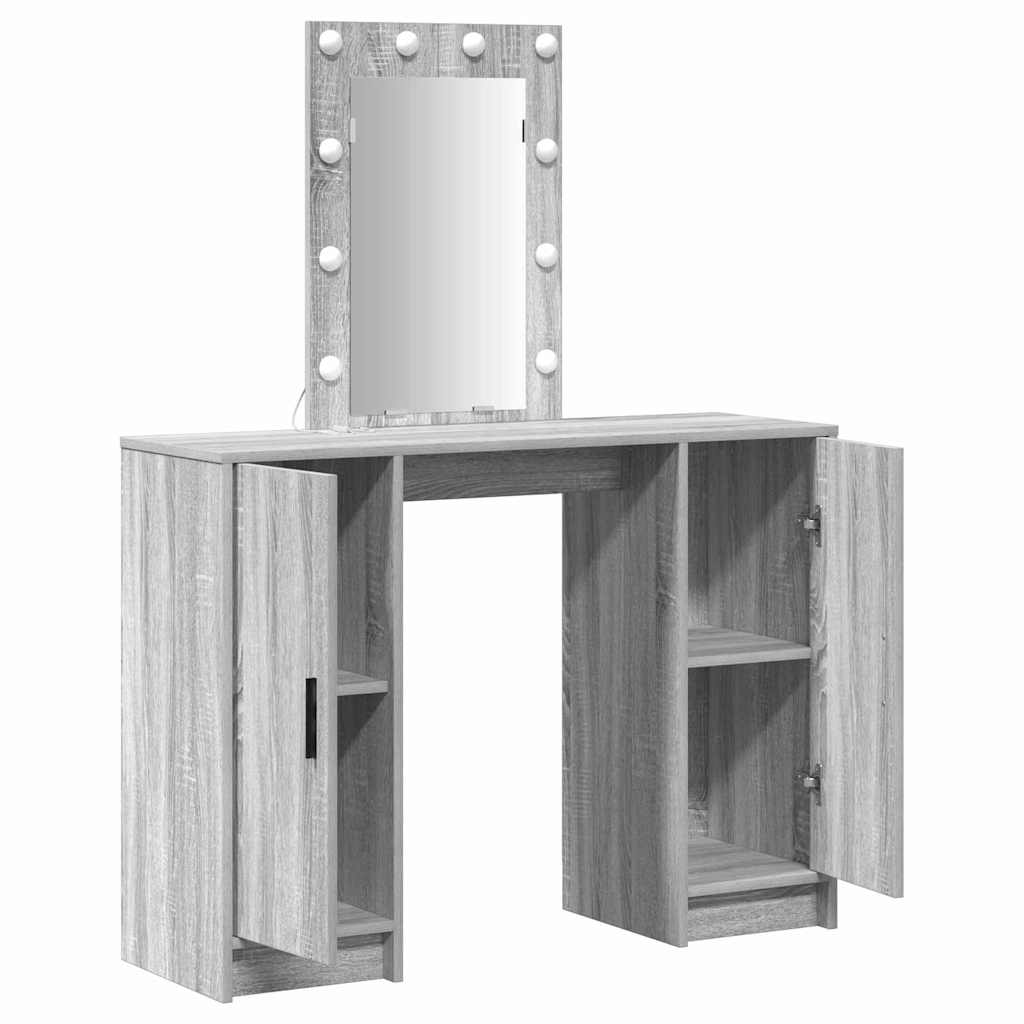 Schminktisch Grau 102 x 33 x 135 cm Holzwerkstoff