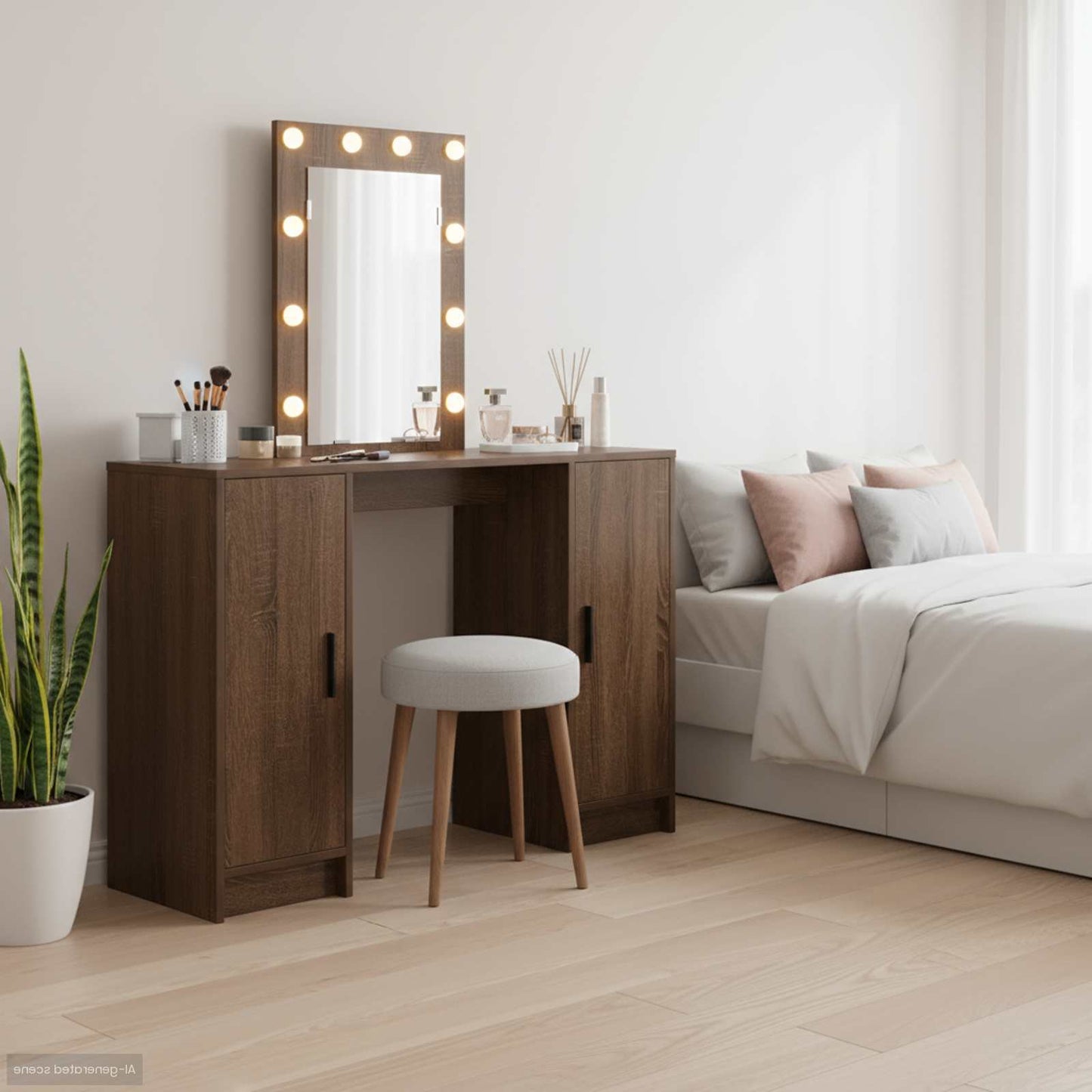 Schminktisch Braun 102 x 33 x 135 cm Holzwerkstoff