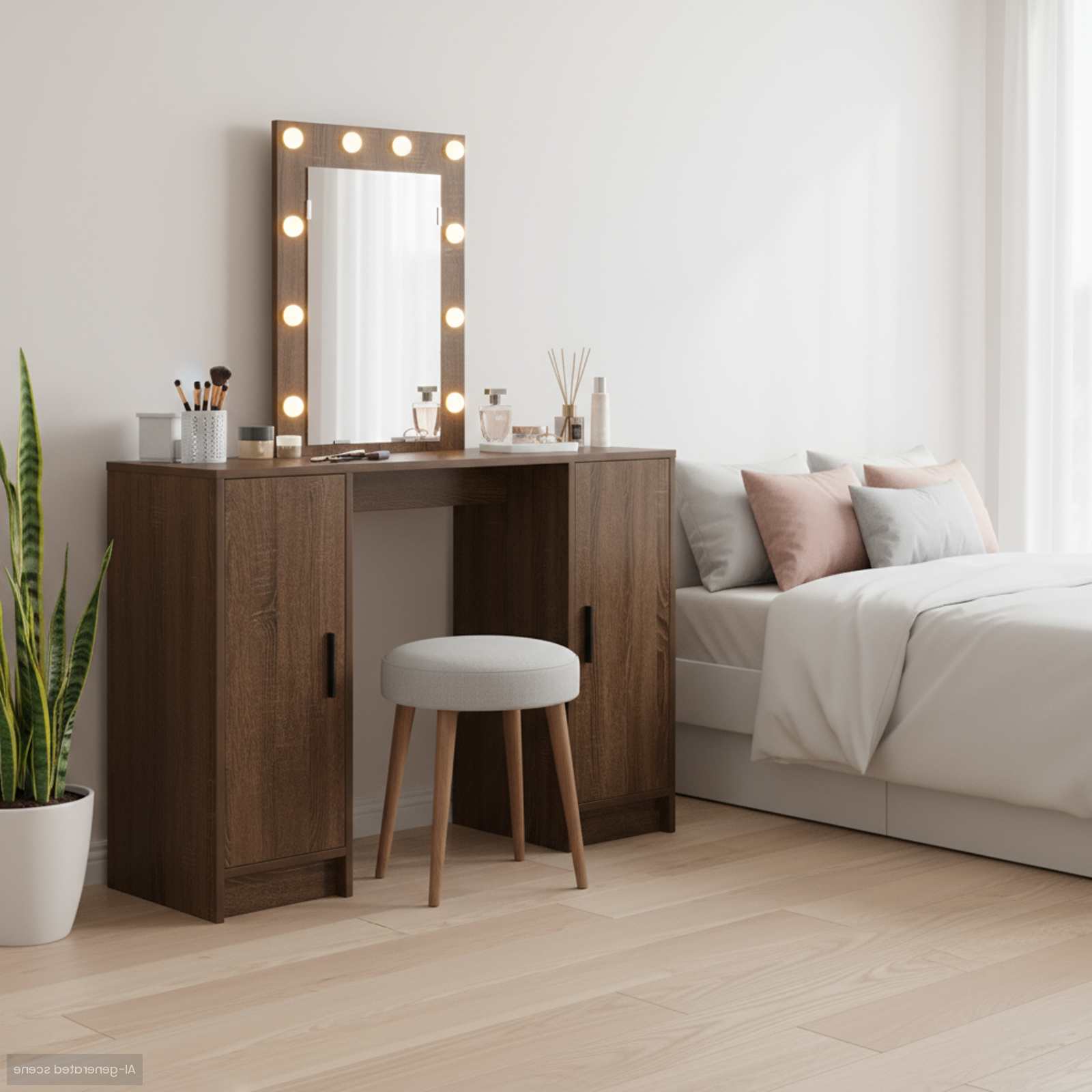 Schminktisch Braun 102 x 33 x 135 cm Holzwerkstoff