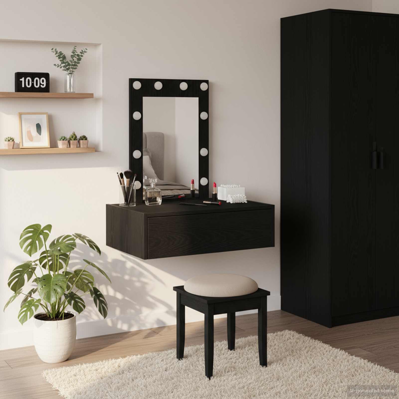 Schminktisch Schwarz 60 x 40 x 70 cm Holzwerkstoff
