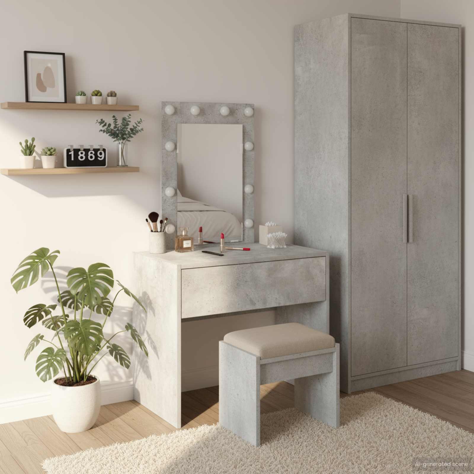 Schminktisch Grau 60 x 40 x 70 cm Holzwerkstoff