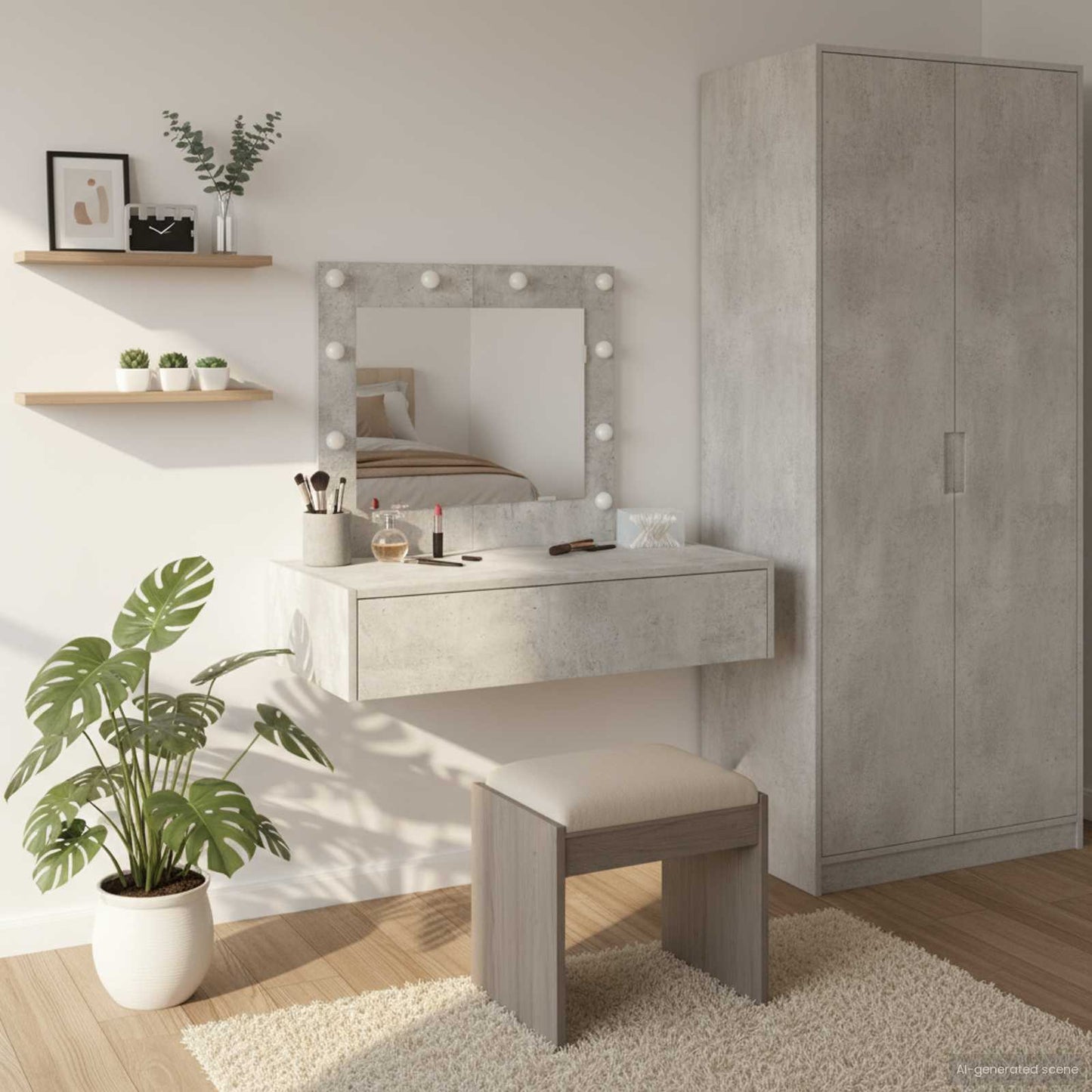 Schminktisch Grau 83 x 40 x 70 cm Holzwerkstoff