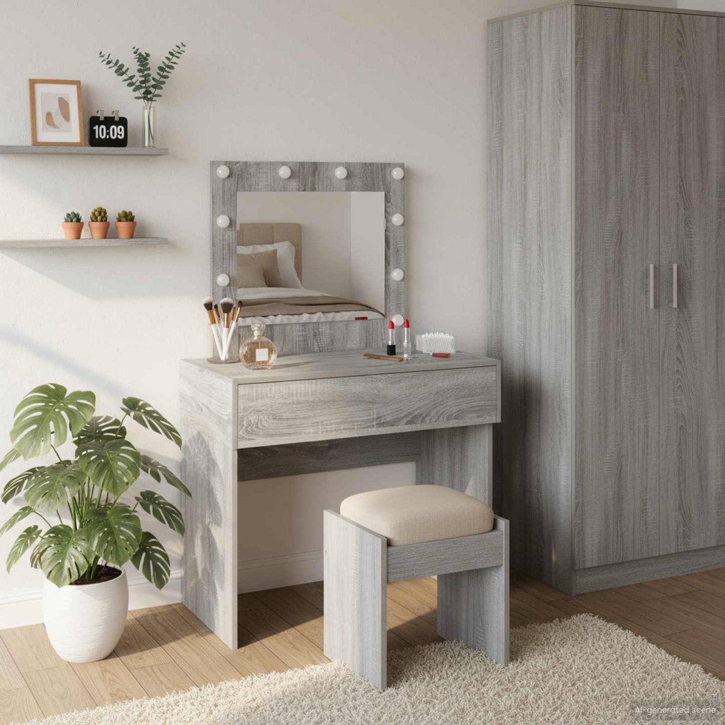 Schminktisch Grau 83 x 40 x 70 cm Holzwerkstoff