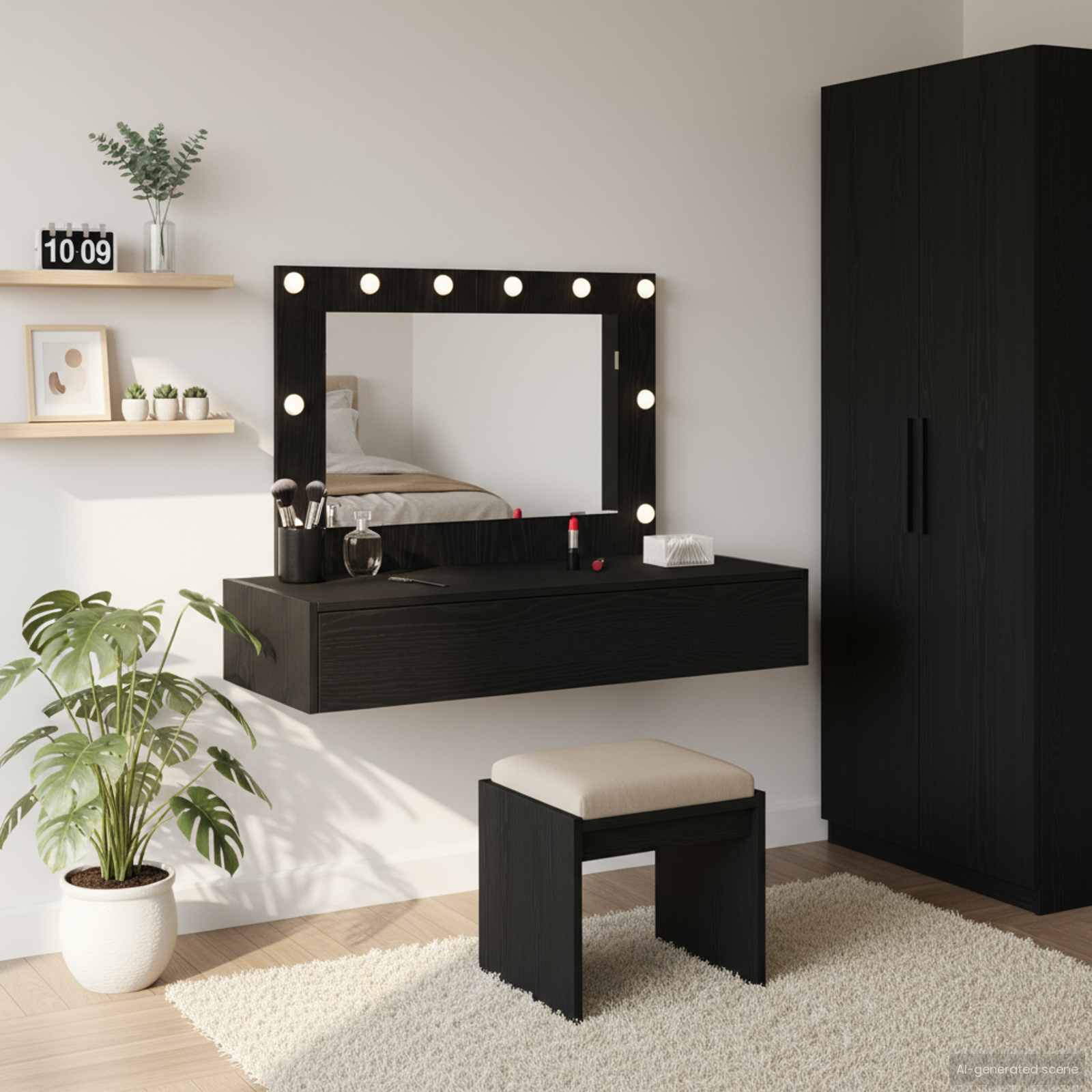 Schminktisch Schwarz 100 x 40 x 70 cm Holzwerkstoff