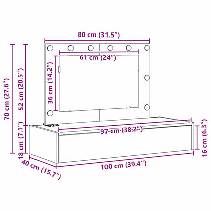 Schminktisch Braun 100 x 40 x 70 cm Holzwerkstoff