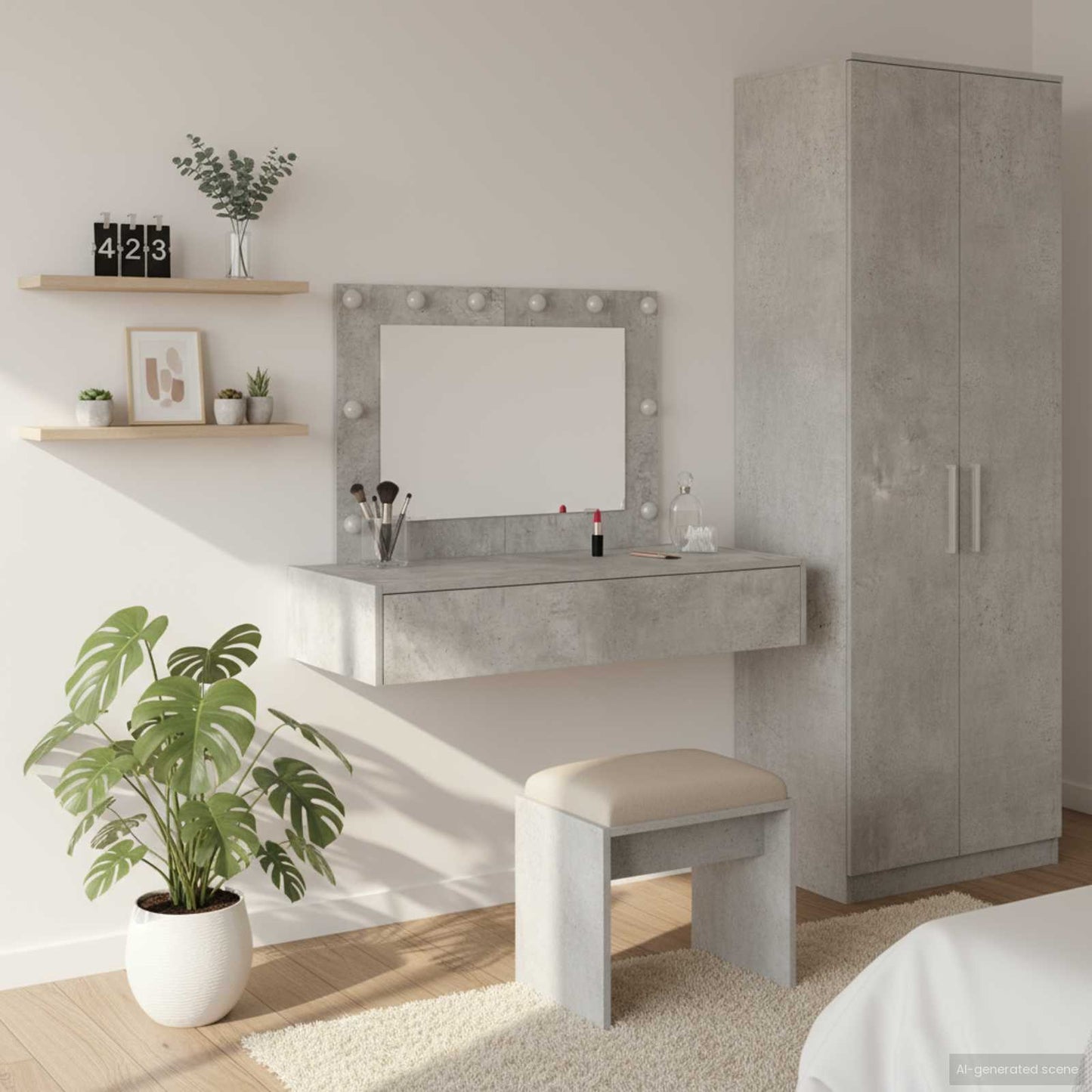Schminktisch Grau 100 x 40 x 70 cm Holzwerkstoff