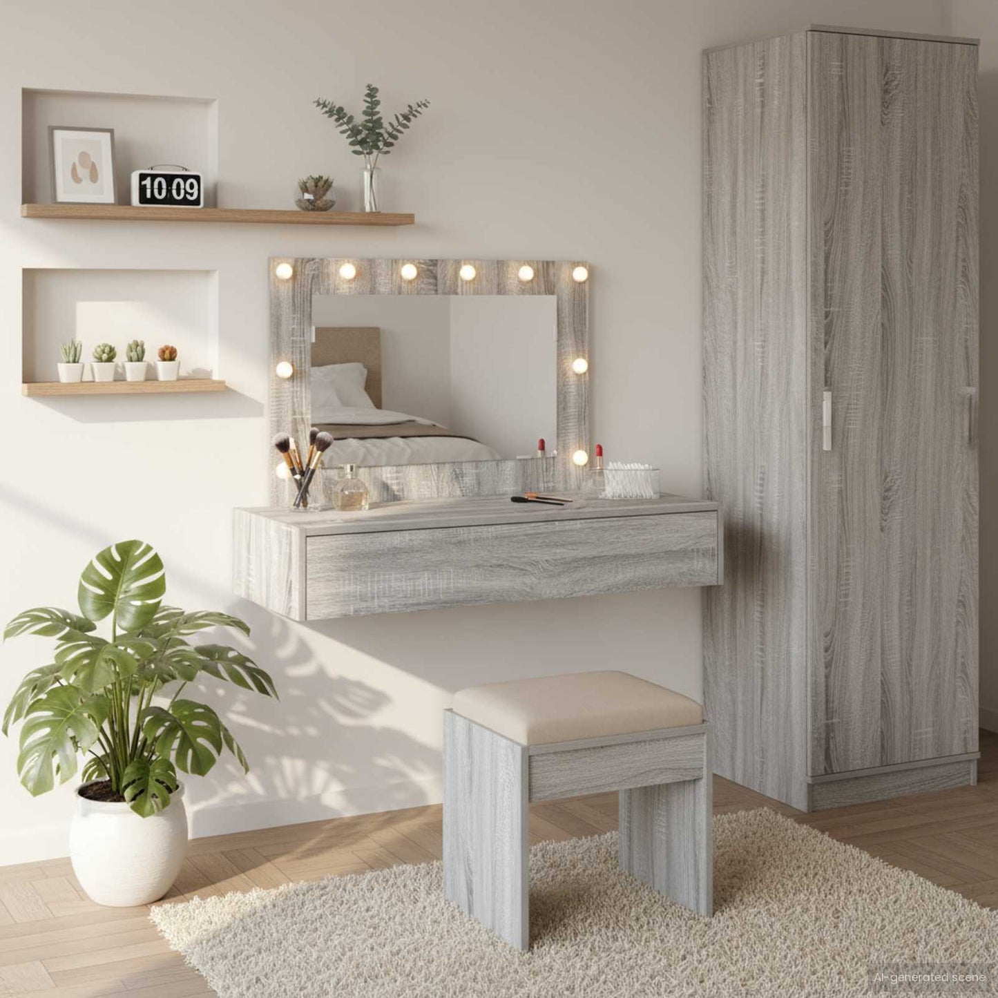 Schminktisch Grau 100 x 40 x 70 cm Holzwerkstoff