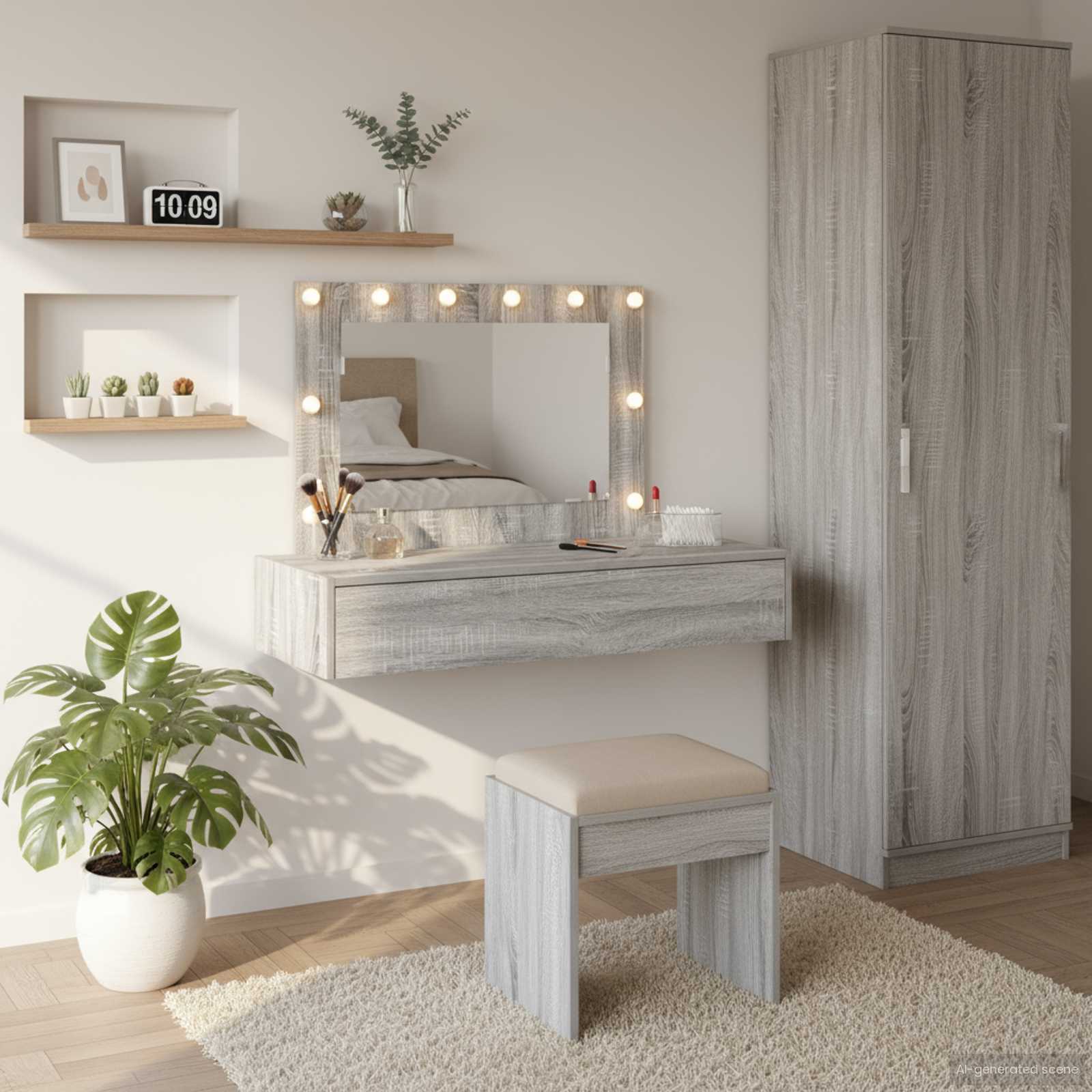 Schminktisch Grau 100 x 40 x 70 cm Holzwerkstoff
