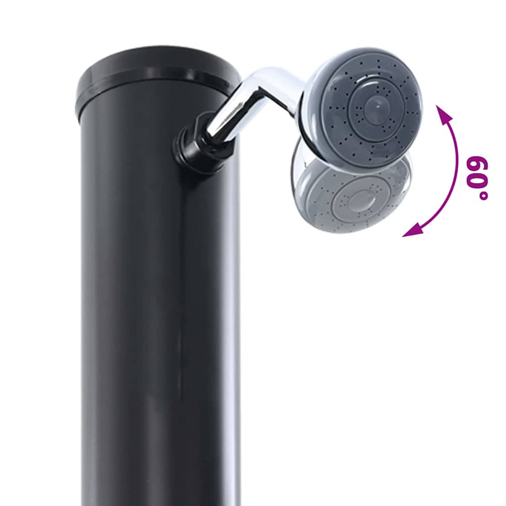 Außen Solardusche Schwarz 217 cm PVC und Aluminium