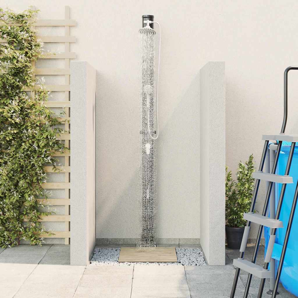 Außen Solardusche Schwarz 217 cm PVC und Aluminium