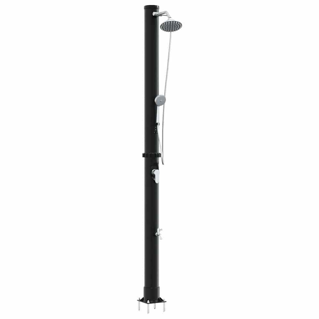 Außen Solardusche Schwarz 217 cm PVC und Aluminium