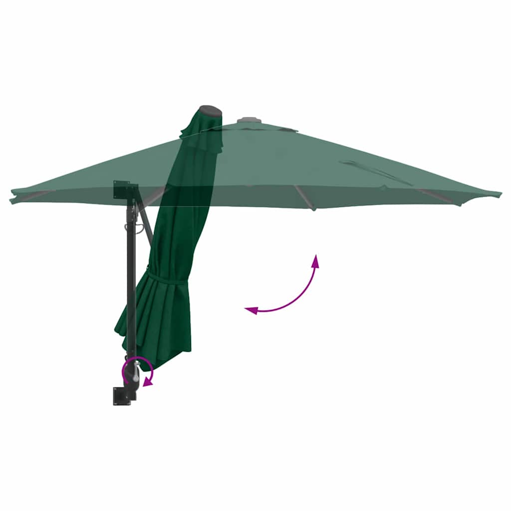 Garten-Sonnenschirm Grün 248 x 248 x 148 cm Polyester und Stahl