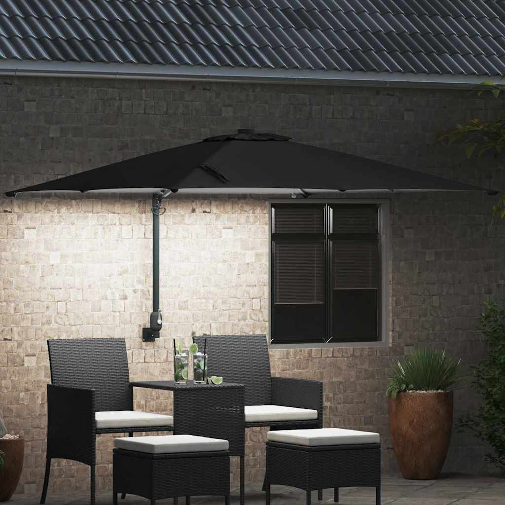 Garten-Sonnenschirm Schwarz 248,5 x 247,5 x 160 cm