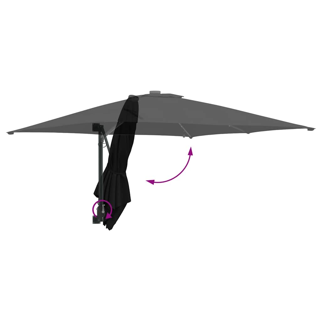 Garten-Sonnenschirm Schwarz 248,5 x 247,5 x 160 cm