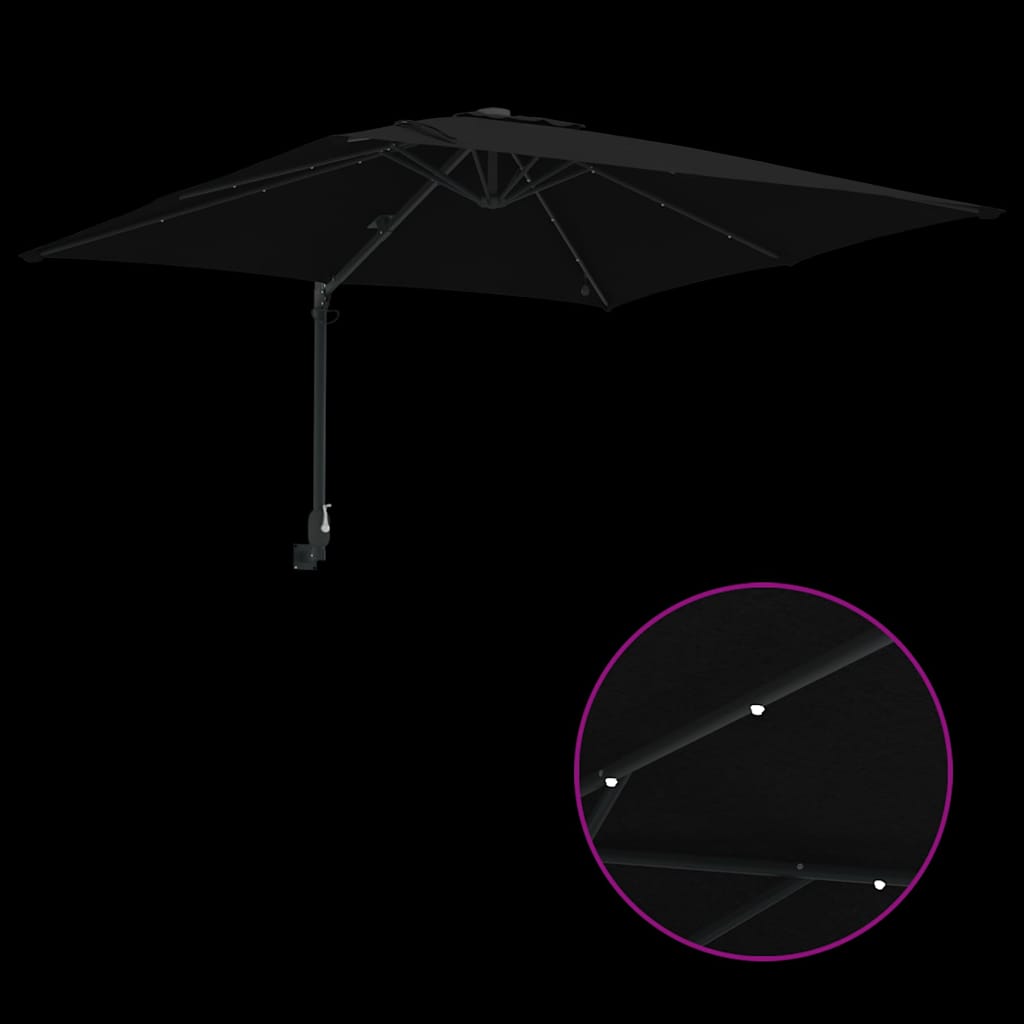 Garten-Sonnenschirm Schwarz 248,5 x 247,5 x 160 cm