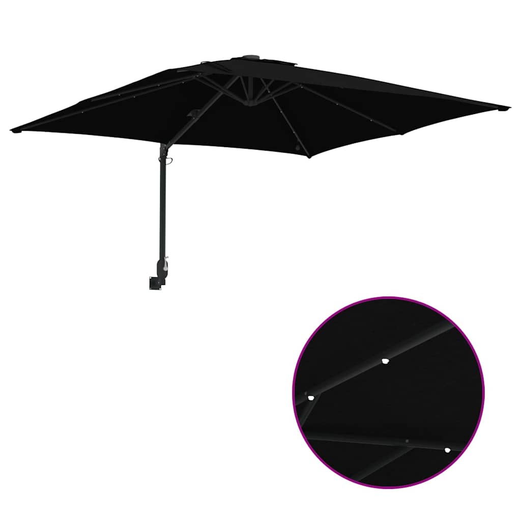 Garten-Sonnenschirm Schwarz 248,5 x 247,5 x 160 cm