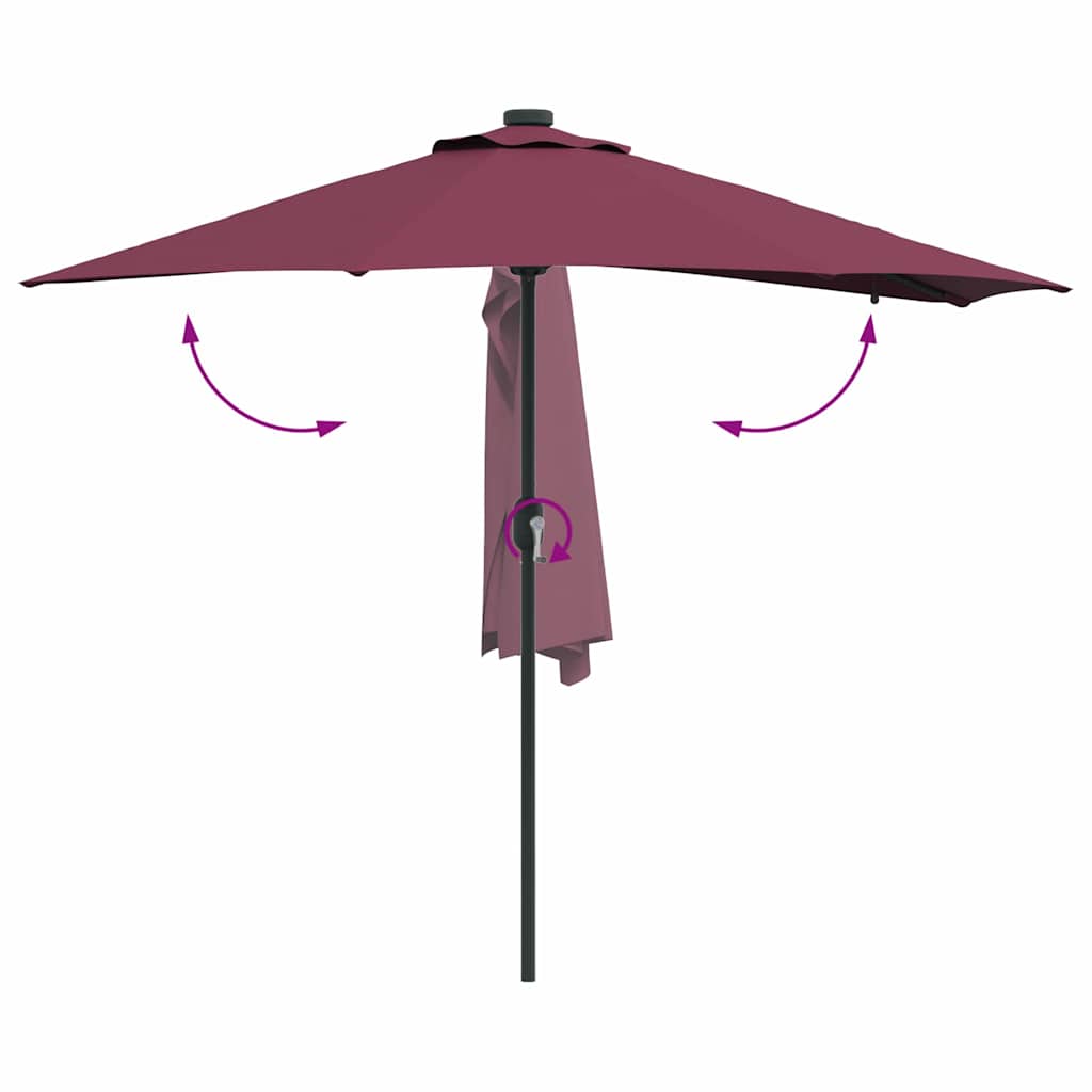 Garten-Sonnenschirm Bordeauxrot 294 x 150 x 223 cm