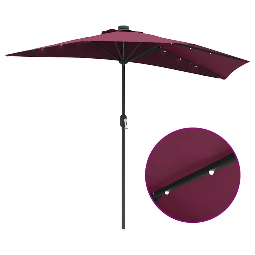 Garten-Sonnenschirm Bordeauxrot 294 x 150 x 223 cm